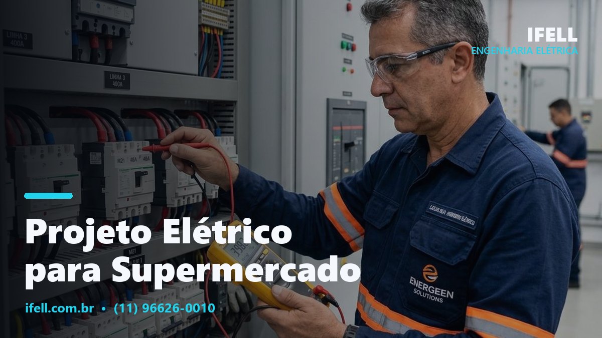 Projeto elétrico para supermercado e loja desenvolvido pela IFELL Engenharia